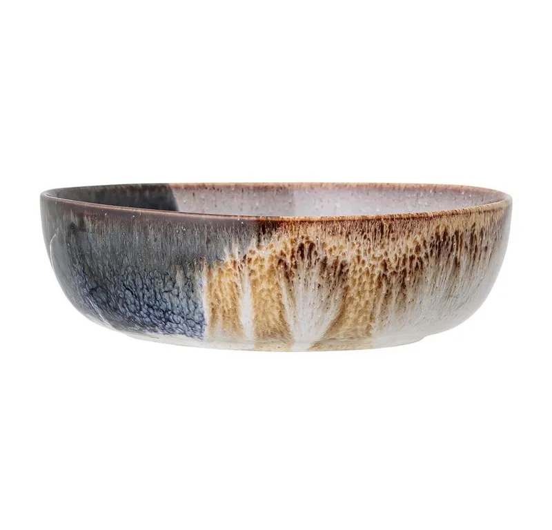Servierschale Jules Servierschüssel, Steingut braun/blau 750ml 17,5cm Servierschüssel handgefertigt van Bloomingville in Blauw, Bruin – productfoto 1 van 5