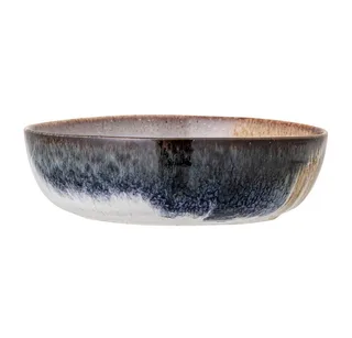 Servierschale Jules Servierschüssel, Steingut braun/blau 750ml 17,5cm Servierschüssel handgefertigt van Bloomingville in Blauw, Bruin – productfoto 4 van 5