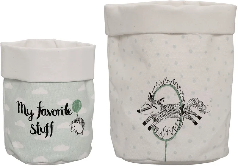 set canvas opbergmanden Mint - Bloomingville by Bloomingville in Multi – product photo