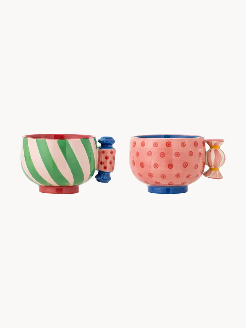 Set van 2 handbeschilderde mokken Caramella by Bloomingville – product photo