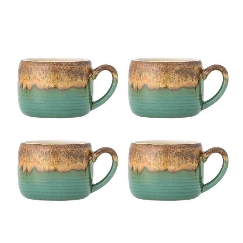 Sheen Becher, Grün, Steingut, 4er-Set, D10,5xH8 cm fra Bloomingville – produktbillede