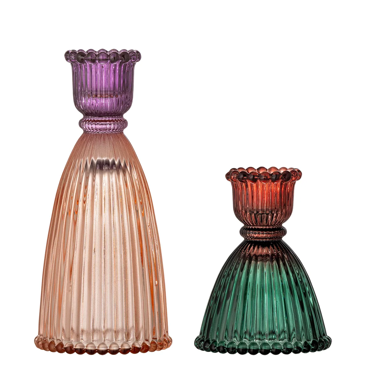 Shilo Lysestage, Multifarvet, Glas, D7xH9/D7xH15 cm, Set of 2 de Bloomingville – photo du produit