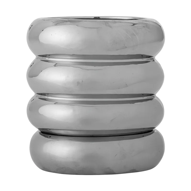 Shine Topf mit Untersetzer Silber, 16x18 cm från Bloomingville – produktbild