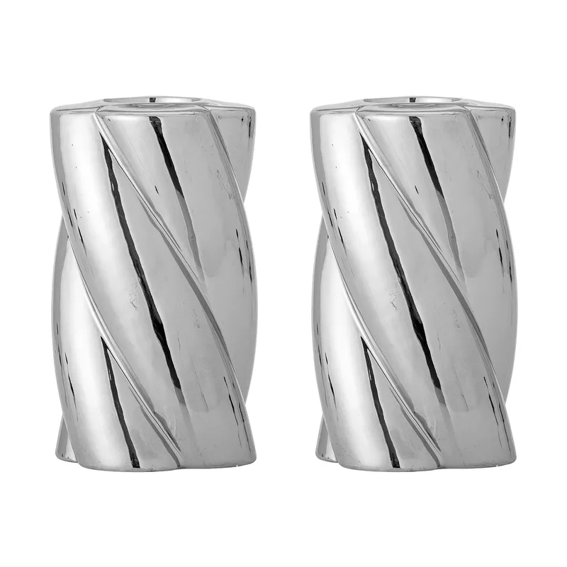 Silvia Kerzenhalter 2-teilig Ø7 cm Silber från Bloomingville – produktbild