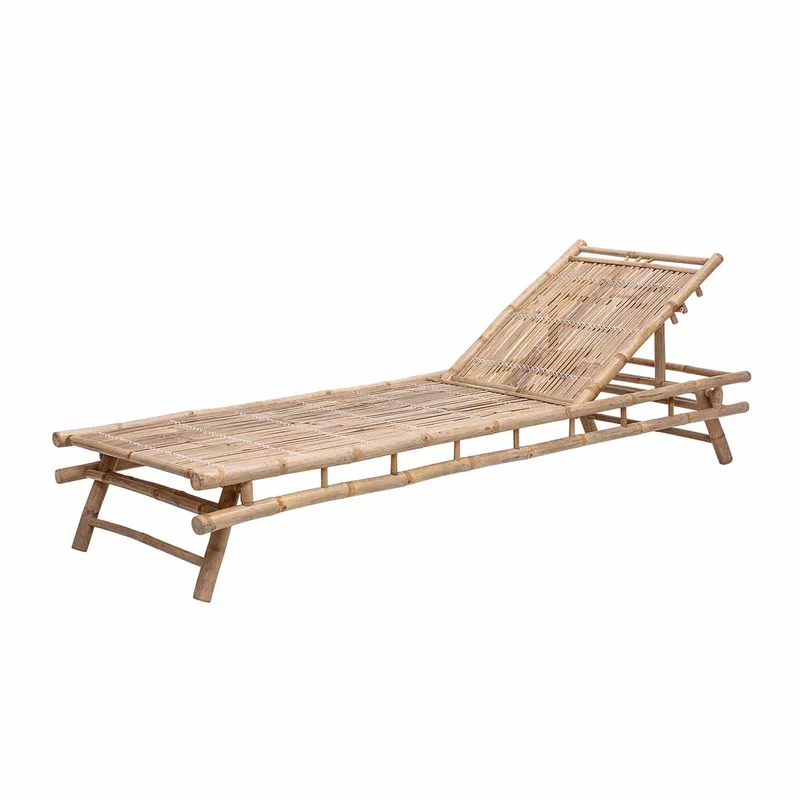 Sole Liegestuhl, mit verstellbarer Rückenlehne, klappbar - Bambus natur (220x74) für Outdoor by Bloomingville – product photo