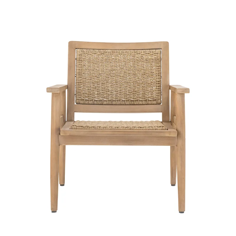 Sorrento Outdoor-Loungesessel mit Armlehnen Natur-Polyrattan und Natur-Akazienholz, Natur, für Außen by Bloomingville – product photo