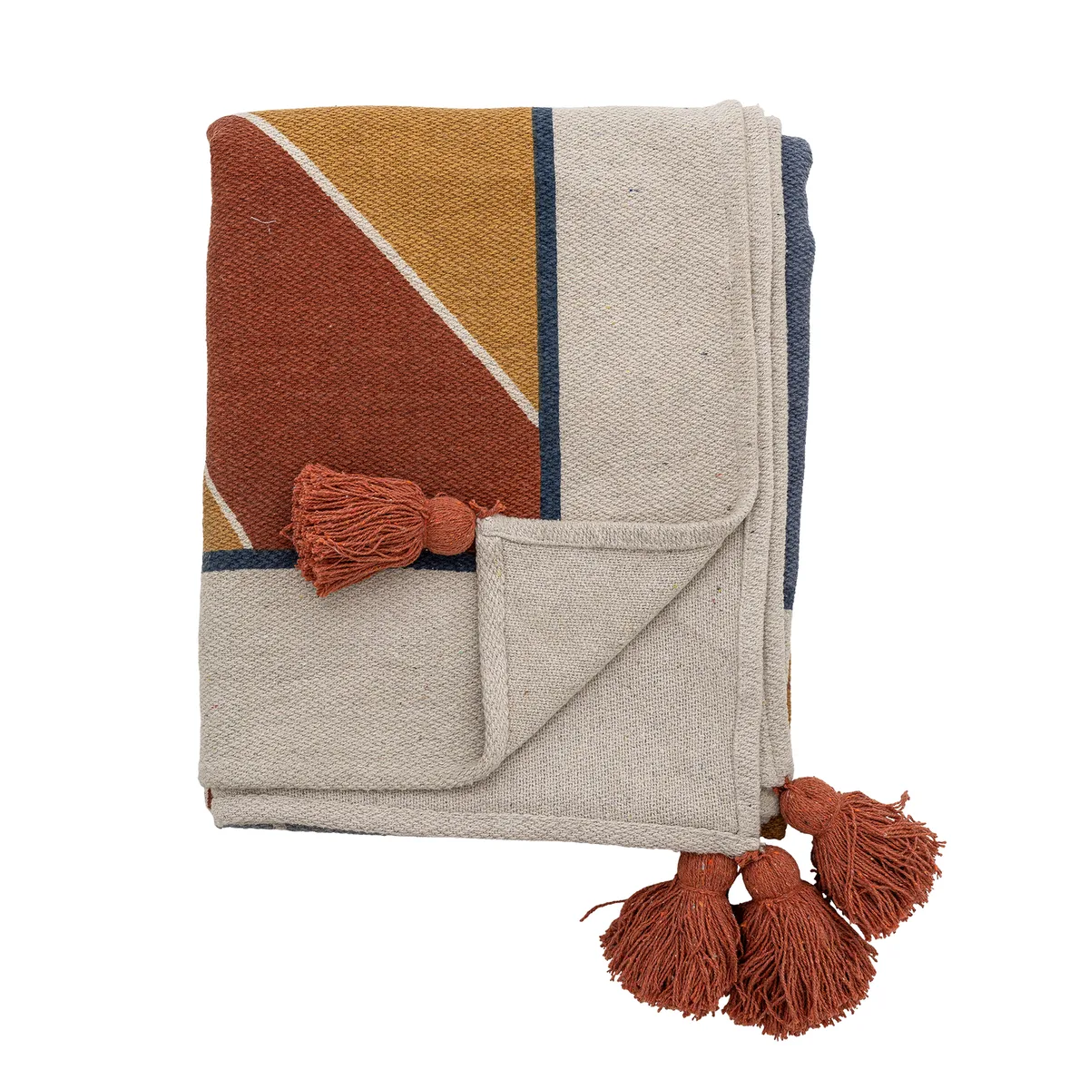 Sun Plaid, Multifarvet, Genanvendt Bomuld, L160xW130 cm från Bloomingville – produktbild
