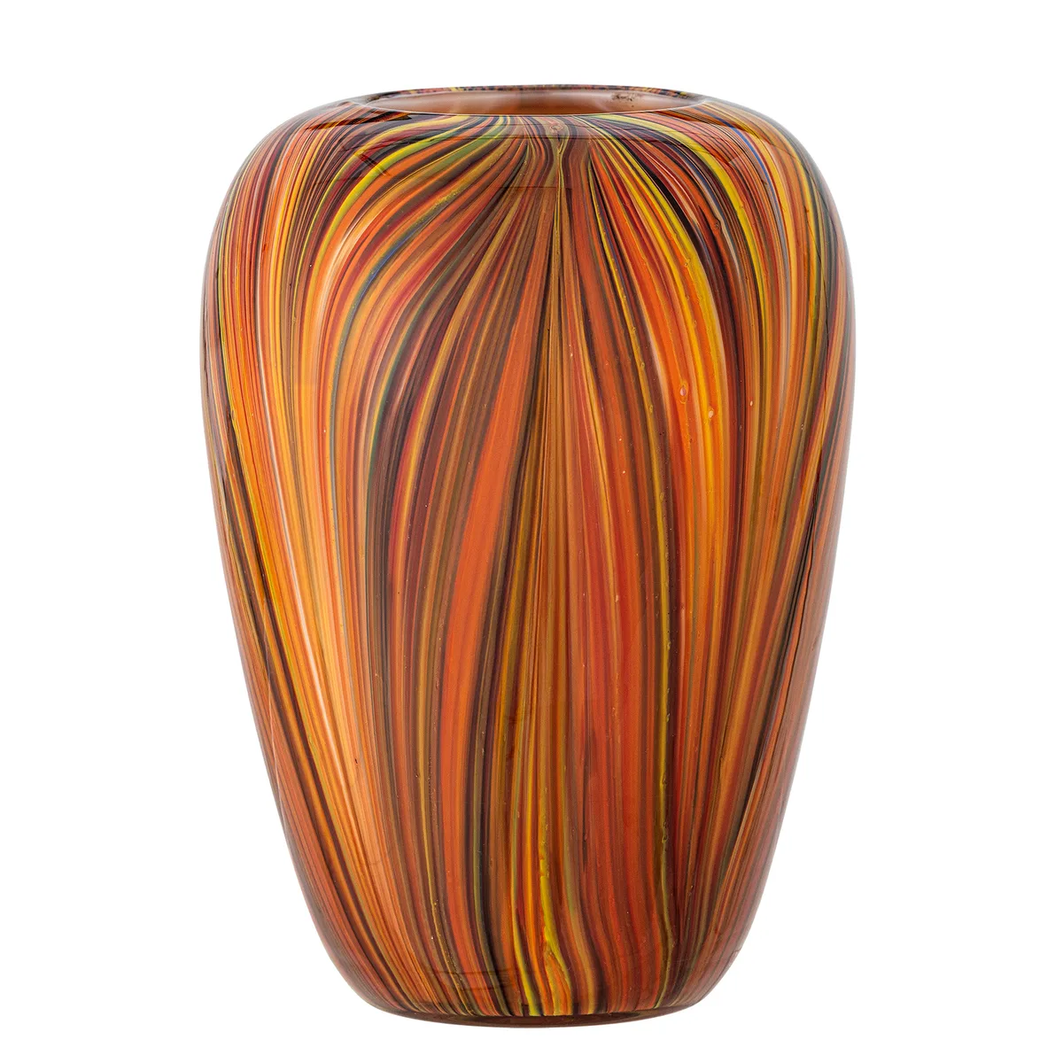 Sunny Vase, Orange, Glas, D16,5xH22,5 cm de Bloomingville – photo du produit