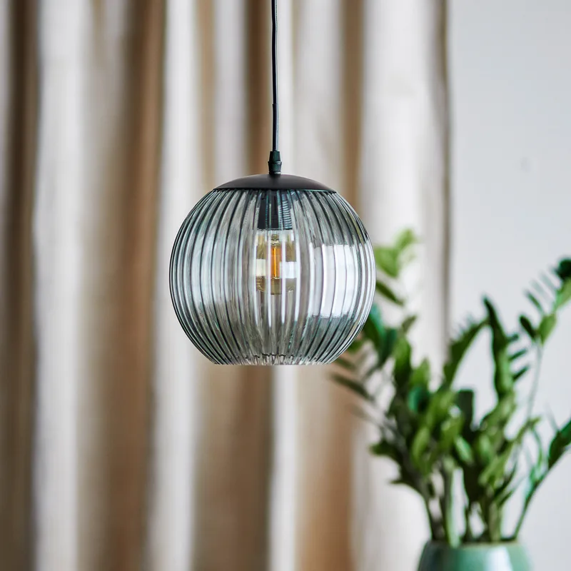 Sybia hanglamp, grijs, glas, Ø 23 cm - Bloomingville - Eetkamer - Scandinavisch - Bol von Bloomingville – Produktfoto