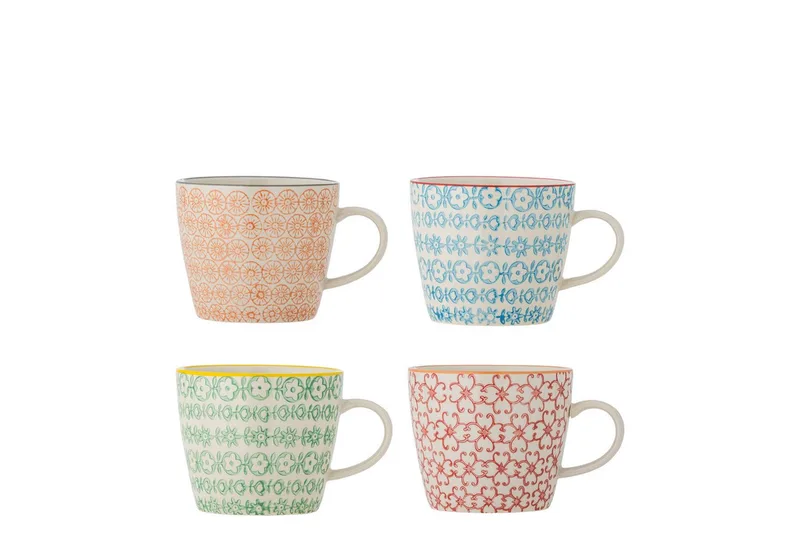 Tasse Bloomingville Carla Becher, Steingut 4er Set by Bloomingville in Bunt – product photo
