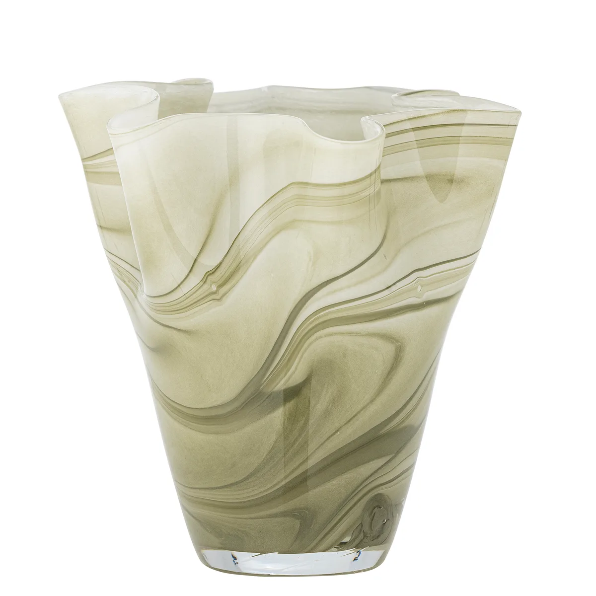 Toryn Vase, Grøn, Glas, D23xH24 cm de Bloomingville – photo du produit