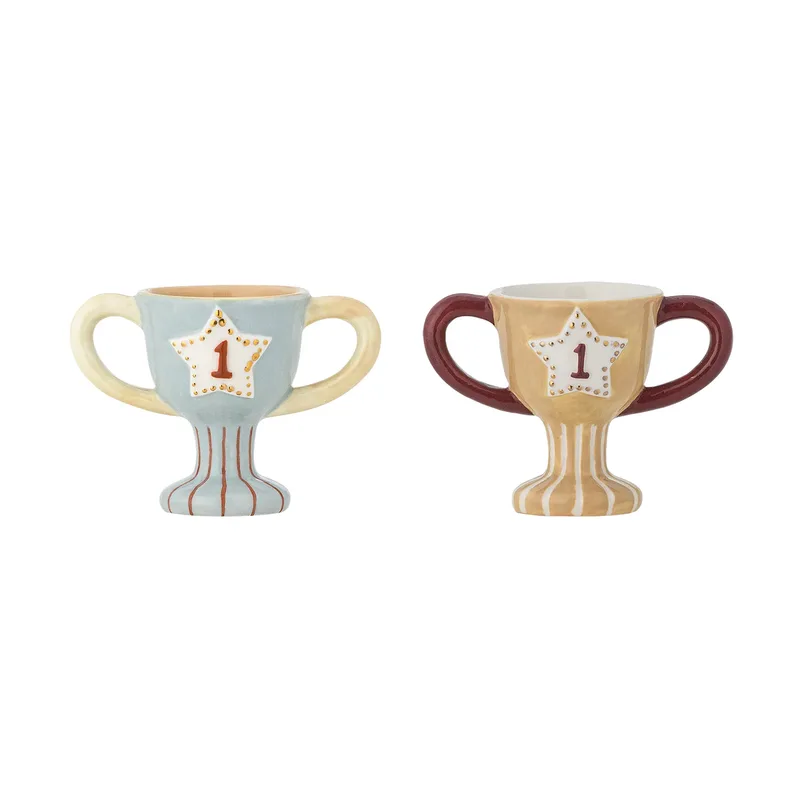 Trophy Eierbecher 2-teilig Blau fra Bloomingville – produktbillede