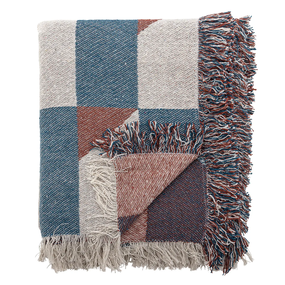 True Plaid, Multifarvet, Genanvendt Bomuld, L160xW130 cm van Bloomingville – productfoto
