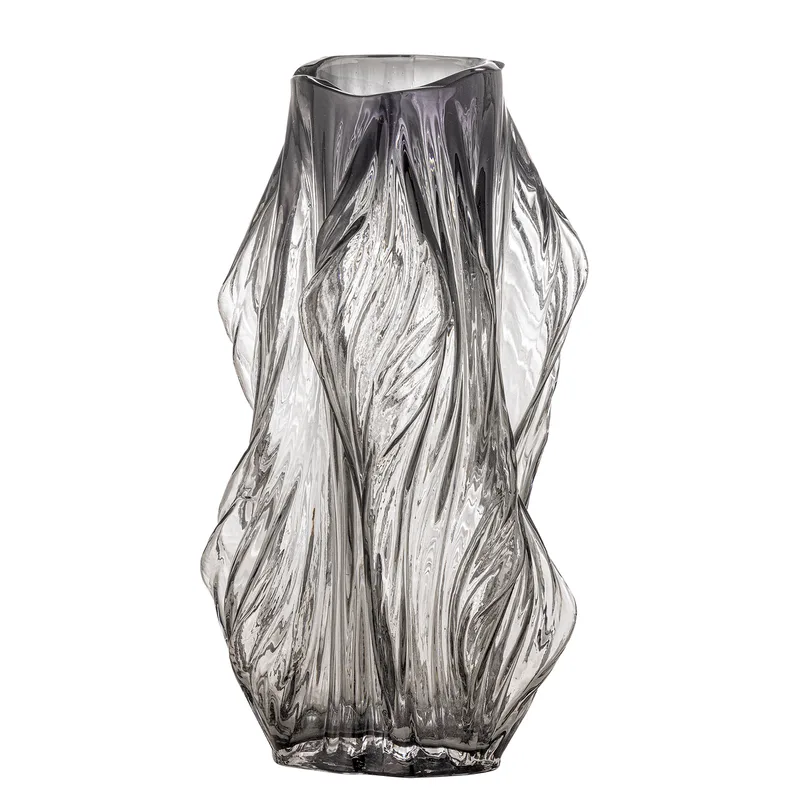 Tulla Vase - graues Glas (H:32) für Wohnzimmer van Bloomingville – productfoto