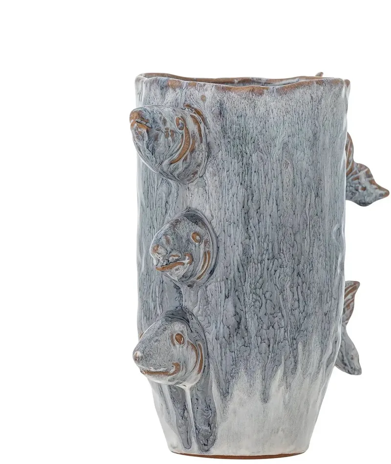 Vaas aardewerk blauw Tace 23cm van Bloomingville in [gid://shopify/Metaobject/303390916943,gid://shopify/Metaobject/313064948047] – productfoto