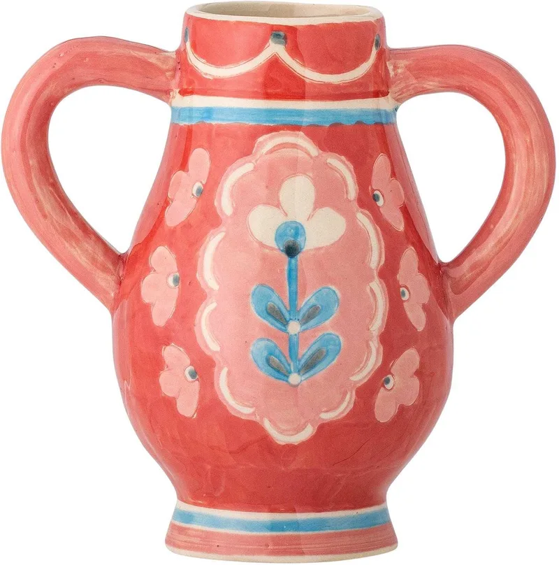 Vaas aardewerk rood Odina 15cm by Bloomingville in [gid://shopify/Metaobject/307232833871,gid://shopify/Metaobject/307232571727] – product photo
