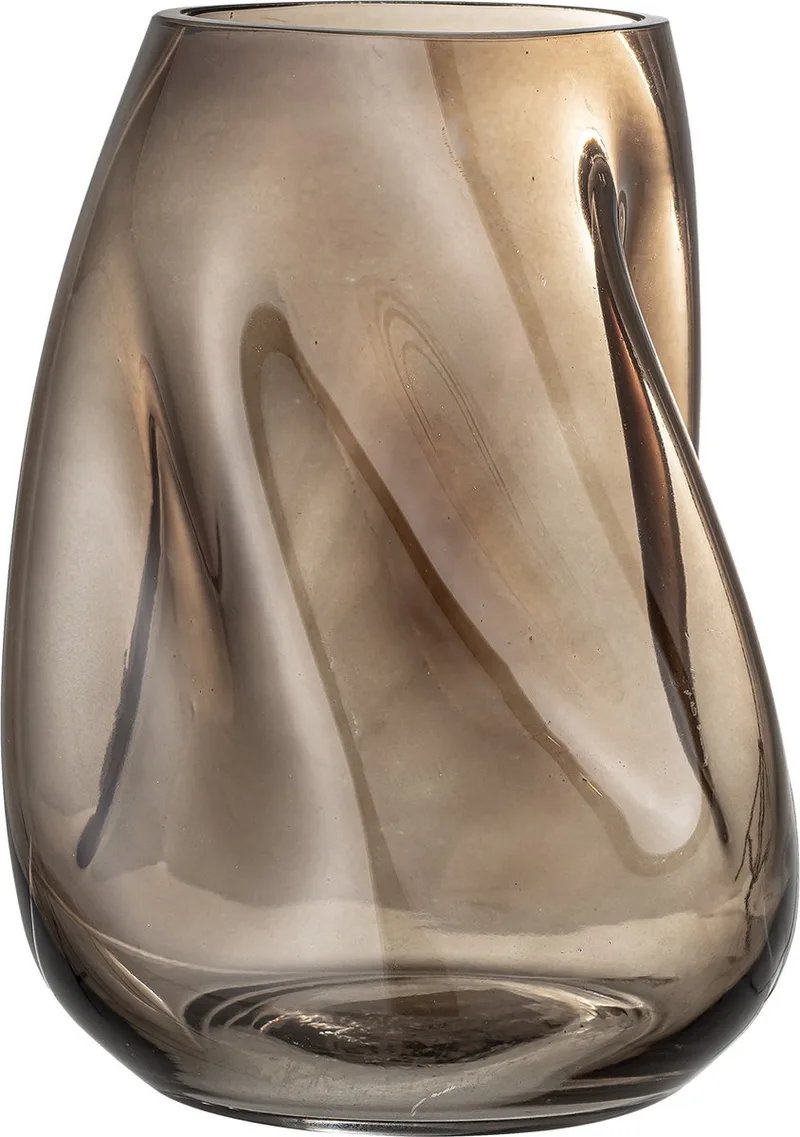 Vaas Ingolf - glas - H 26 cm x B 19 cm by Bloomingville in Bruin – product photo
