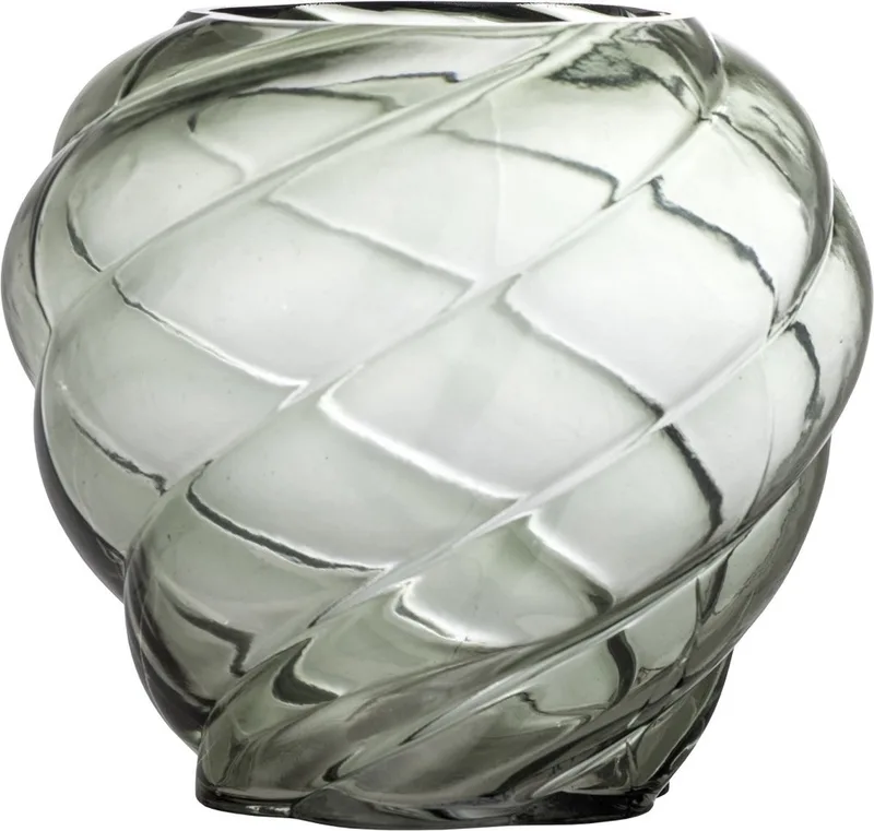 Vaas Leyan groen glas 18cm von Bloomingville in [gid://shopify/Metaobject/303100625231,gid://shopify/Metaobject/307304464719] – Produktfoto