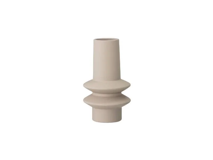Vase en grès beige, rond, à poser, glaçure latex mat de Bloomingville – photo du produit