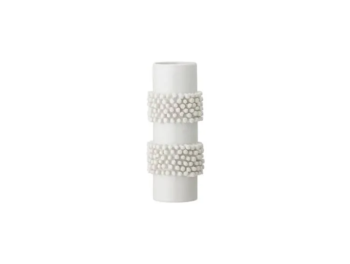 Vase en grès blanc, à poser, artisanal, style moderne de Bloomingville – photo du produit