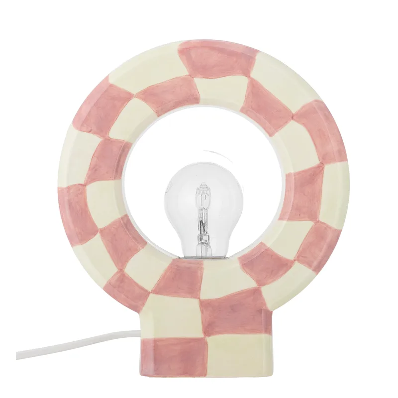 Vialini Tischlampe, Rosa, Steingut, 20,5x23,5x7 cm, Home Decor von Bloomingville – Produktfoto