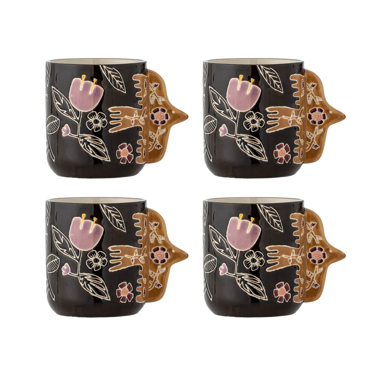 Vivielle Kop, Multifarvet, Stentøj, D8,5xH9,5 cm, Set of 4 van Bloomingville – productfoto