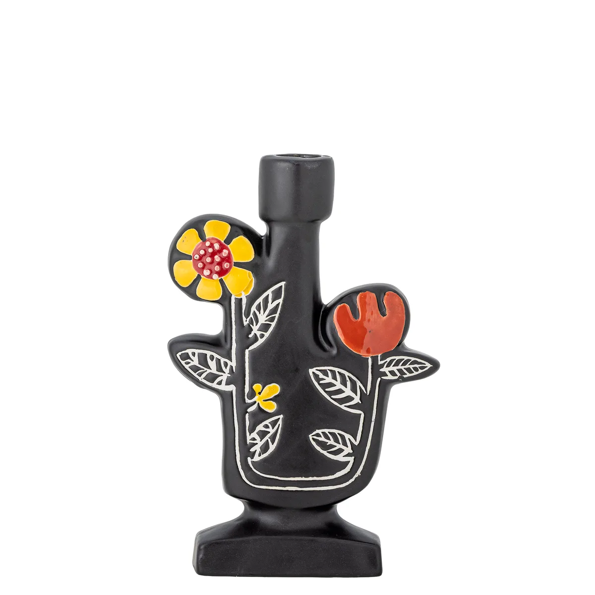 Vivielle Lysestage, Sort, Stentøj, L13,5xH21xW5 cm van Bloomingville – productfoto