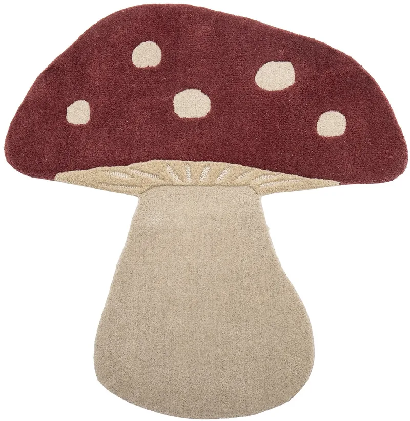 Vloerkleed Mushroom Paddenstoel by Bloomingville in Rood – product photo