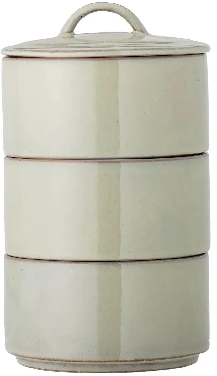 Voorraadpot aardewerk groen Ebba by Bloomingville in [gid://shopify/Metaobject/303100625231] – product photo