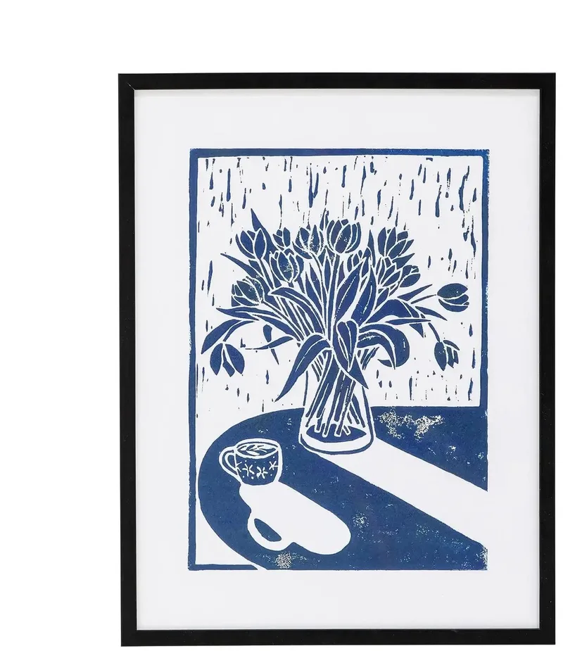 Wanddecoratie hout zwart Tulips 32x42cm van Bloomingville in [gid://shopify/Metaobject/303110226255,gid://shopify/Metaobject/307232571727] – productfoto