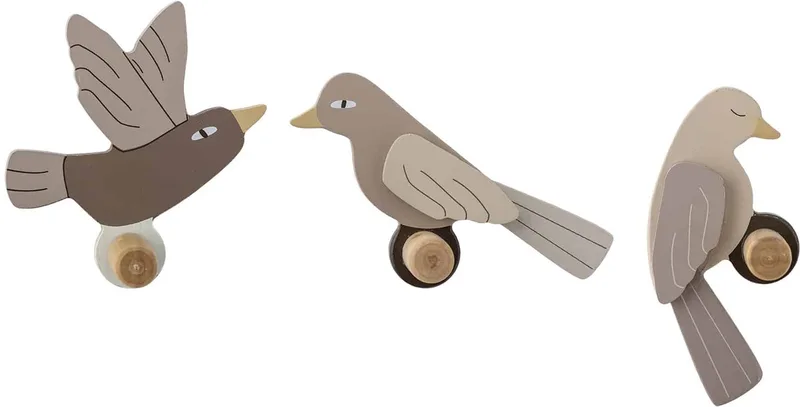 Wandhaken Vogels Levi Hook Naturel van Bloomingville in Print – productfoto