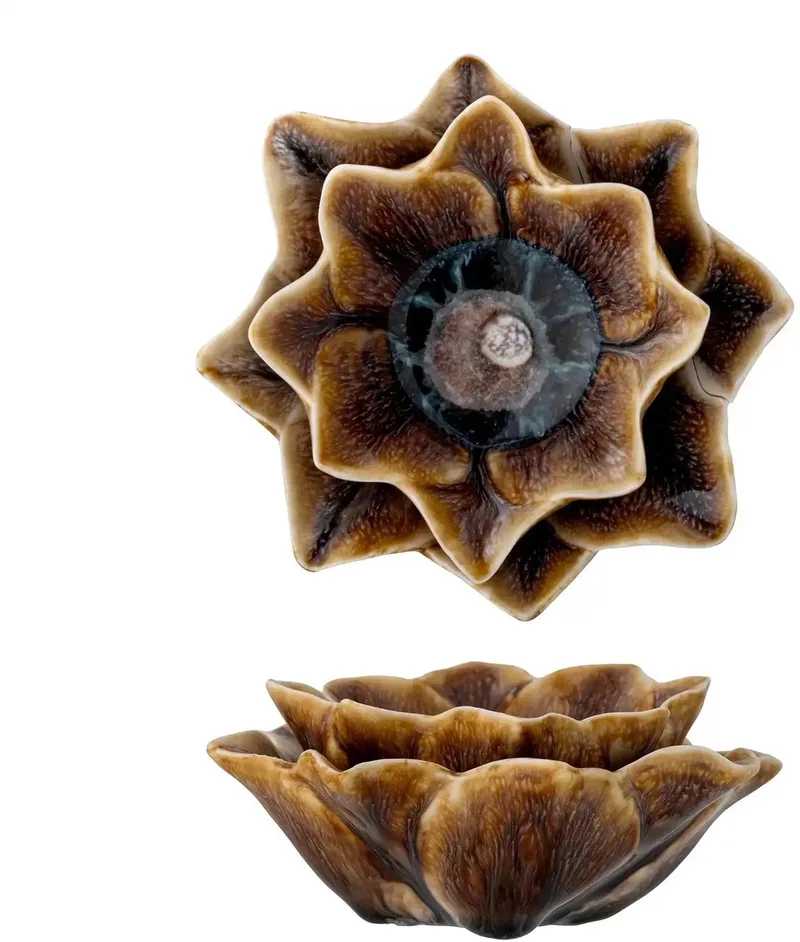 Waxinelichthouder aardewerk bruin Dinah 12cm by Bloomingville in [gid://shopify/Metaobject/307221758287] – product photo