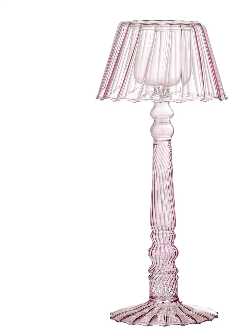 Waxinelichthouder glas rose Cisco 23cm by Bloomingville in [gid://shopify/Metaobject/303097905487] – product photo