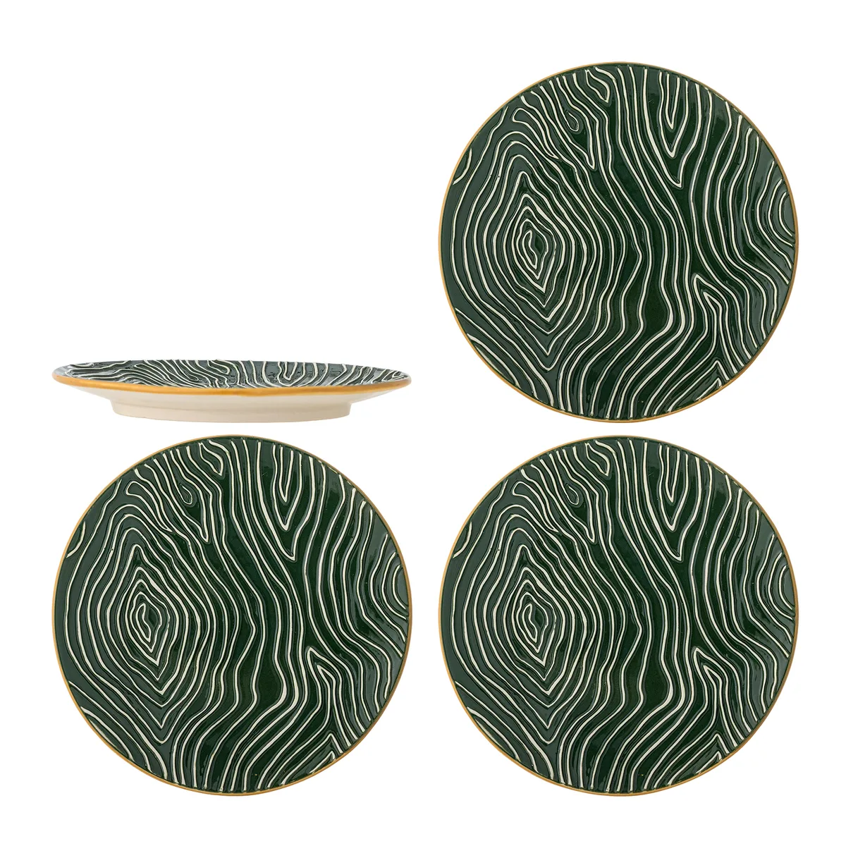 Woodsby Tallerken, Multifarvet, Stentøj, D16xH1,5 cm, Set of 4 van Bloomingville – productfoto