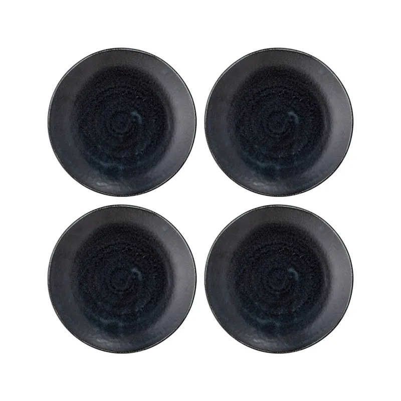 Yoko Teller 24cm 4er Pack Schwarz fra Bloomingville – produktbillede