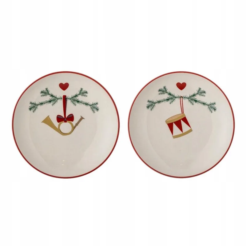 Yule Keramiek Dessertborden Set van 2 - 16 cm von Bloomingville in White – Produktfoto