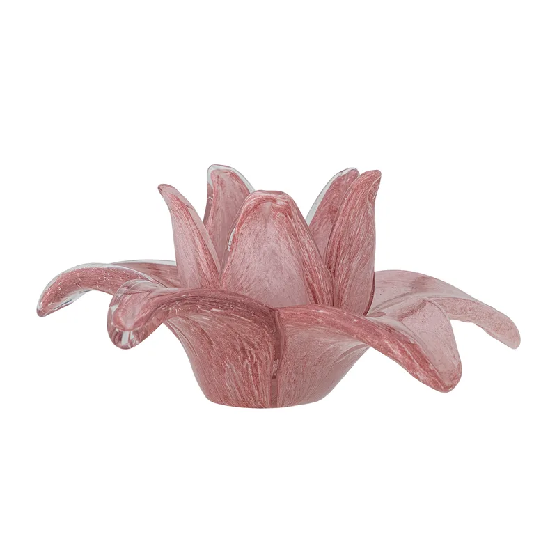 Zaunkönig-Dekorationsfigur - rosa Glas van Bloomingville – productfoto