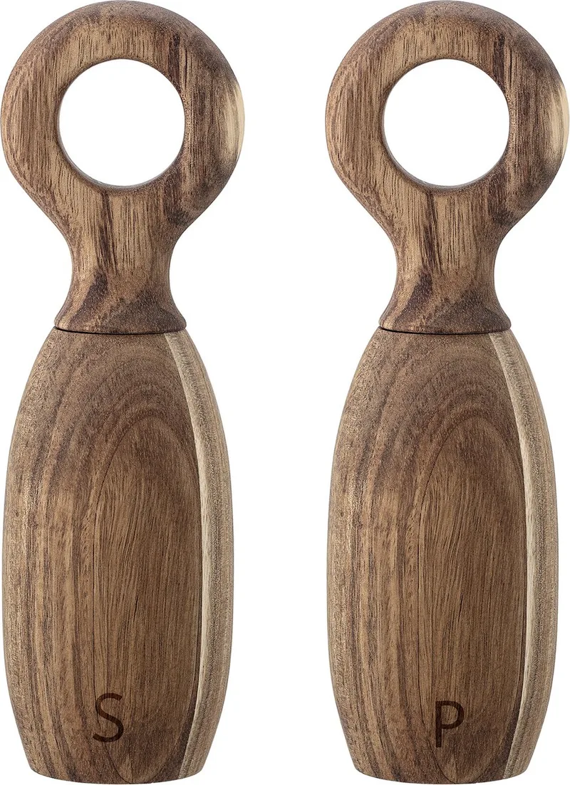 Zout -en Pepermolen - Beige - Acacia - Set van 2 fra Bloomingville i Natuur – produktbillede