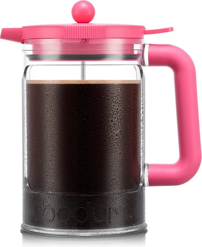 Bean Cafetière voor ijskoffie / cold brew | Kunststof BPA-vrij | 1.5L | 12 kops | Bubblegum by Bodum in Roze – product photo