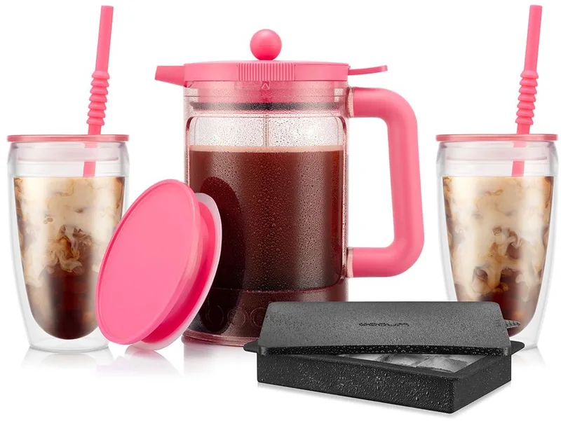 Bean set | Cafetière voor ijskoffie met 2 bekers en ijsblokjeshouder | 1,5L by Bodum in Bubblegum – product photo