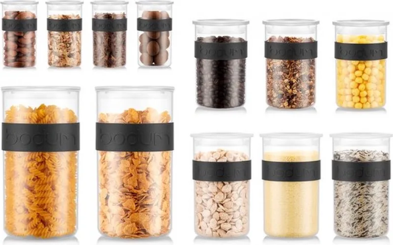BPA-vrije kunststof voorraadpot 12 Stuks - Doorzichtig by Bodum in Zwart – product photo