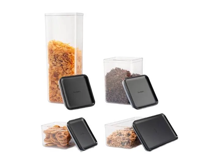 Canteen Lot de 12 bocaux de conservation avec couvercle noir de Bodum – photo du produit
