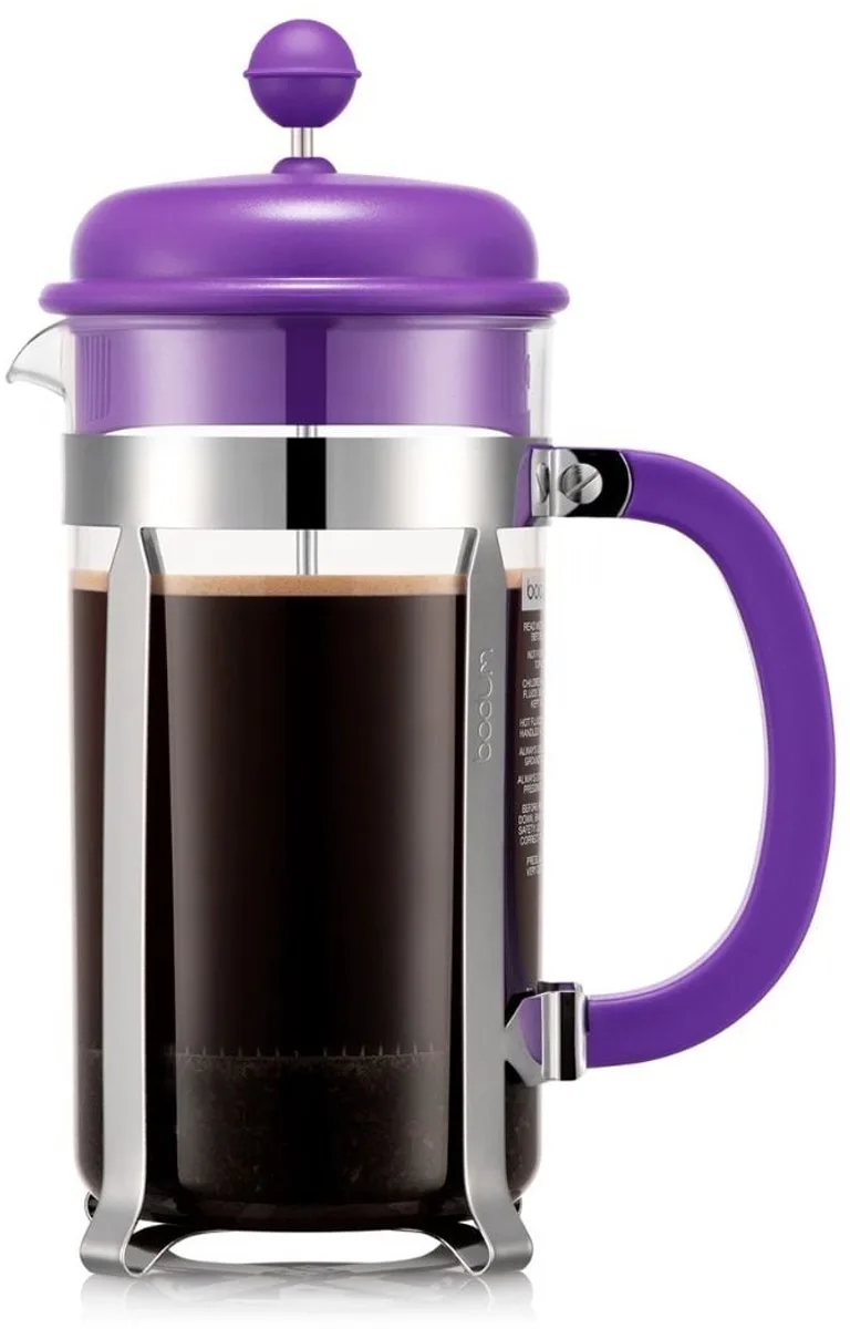 Coffee Maker | Caffettiera French Press Cafetière | Kunststof deksel | 8 kops | 1L van Bodum in Paars – productfoto