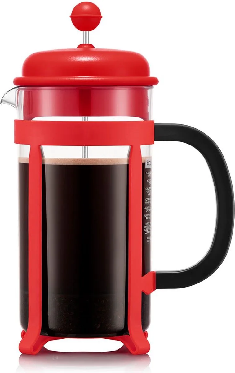 Java French Press Cafetière | Kunststof | 8 kops | 1L de Bodum en Rood – photo du produit