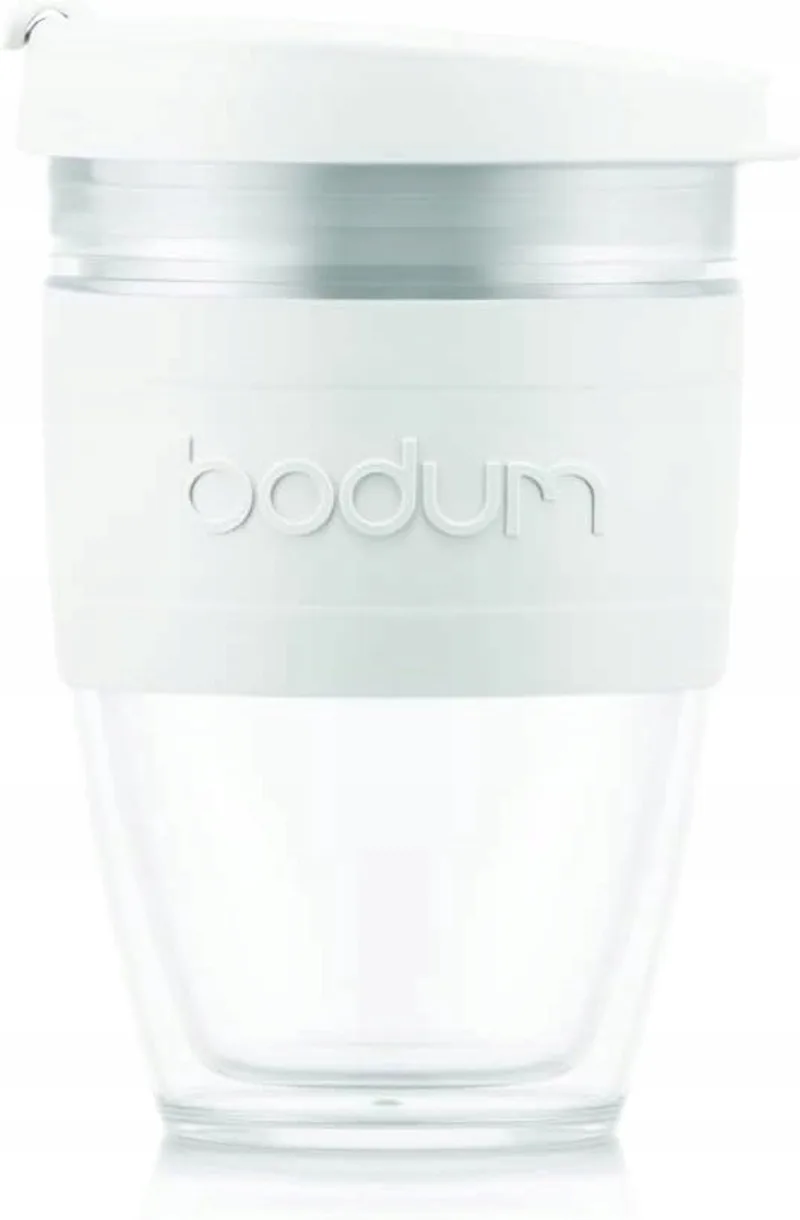 Merkloos Reiskop Dubbelwandig 0.25L met Siliconen Band by Bodum in Transparent – product photo