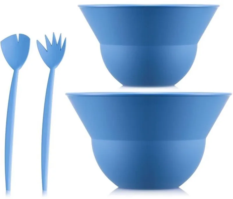 Set van 2 kommen 3 L en 4,9 L met saladebestek - BODUM - Topee - Matisse by Bodum in Blauw – product photo