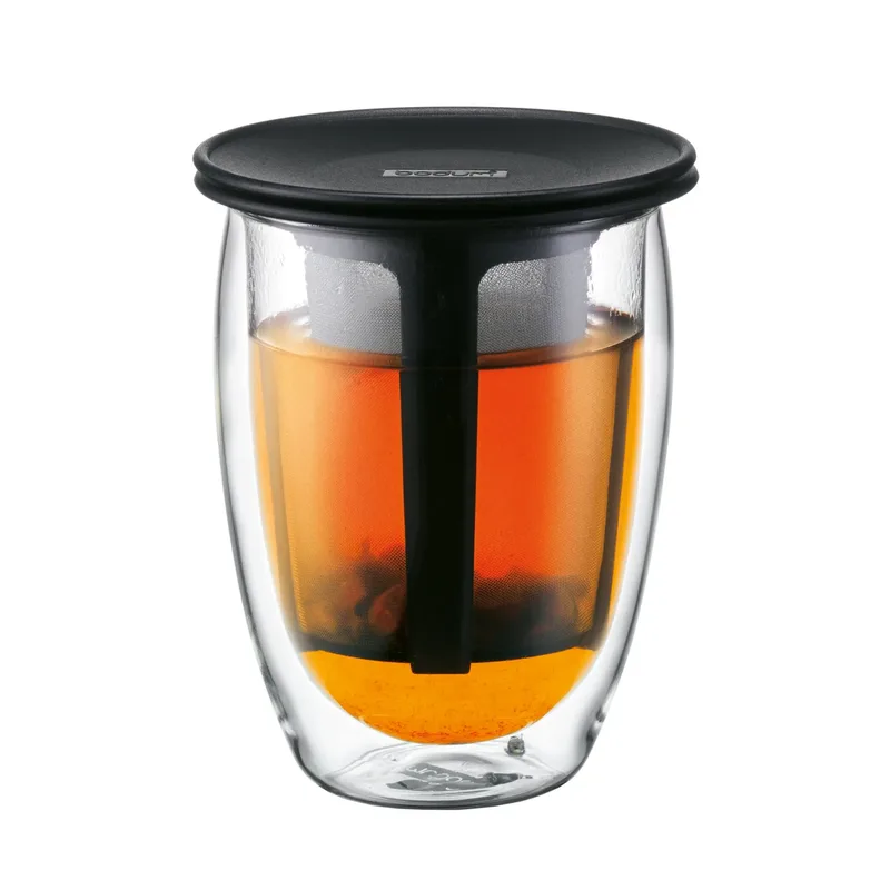 Tea For One Glas mit Teesieb Schwarz by Bodum – product photo