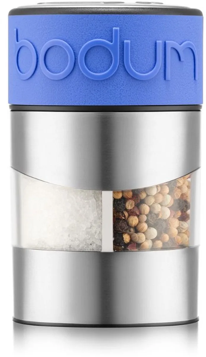 Twin compacte Peper- en zoutmolen | Blauw de Bodum en RVS – photo du produit