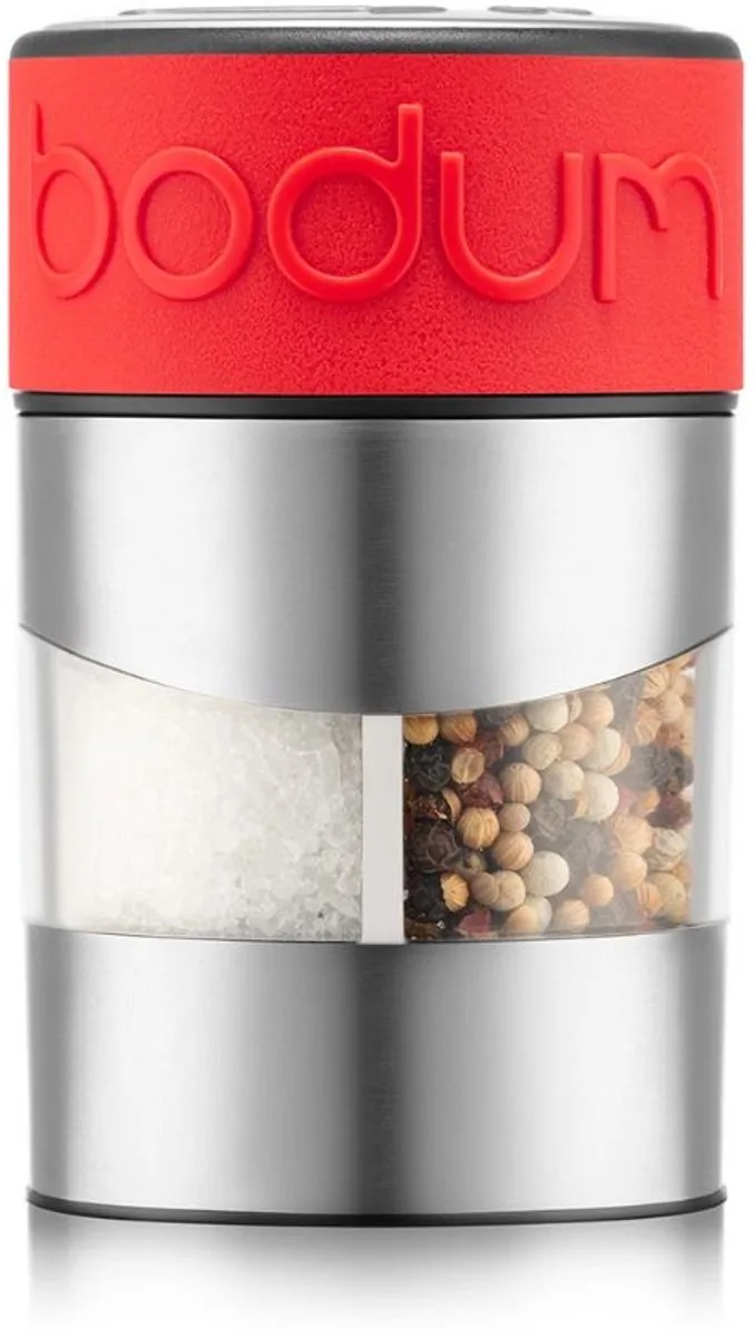 Twin compacte Peper- en zoutmolen | RVS de Bodum en Rood – photo du produit