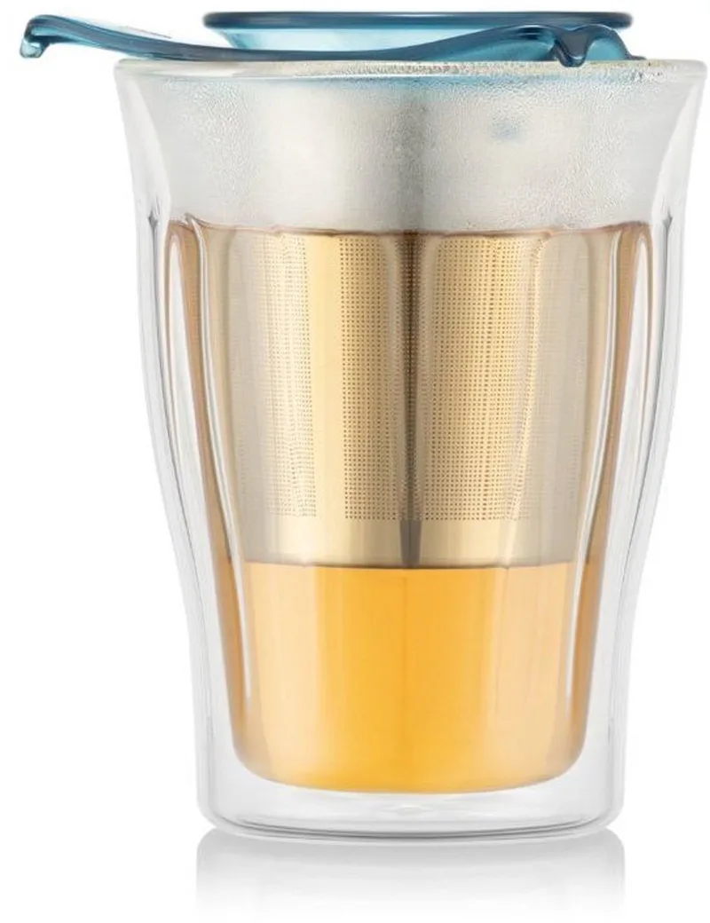YO-YO SET – Theekop met RVS filter – 0,35 L – Dubbelwandig by Bodum in Doorzichtig glas – product photo